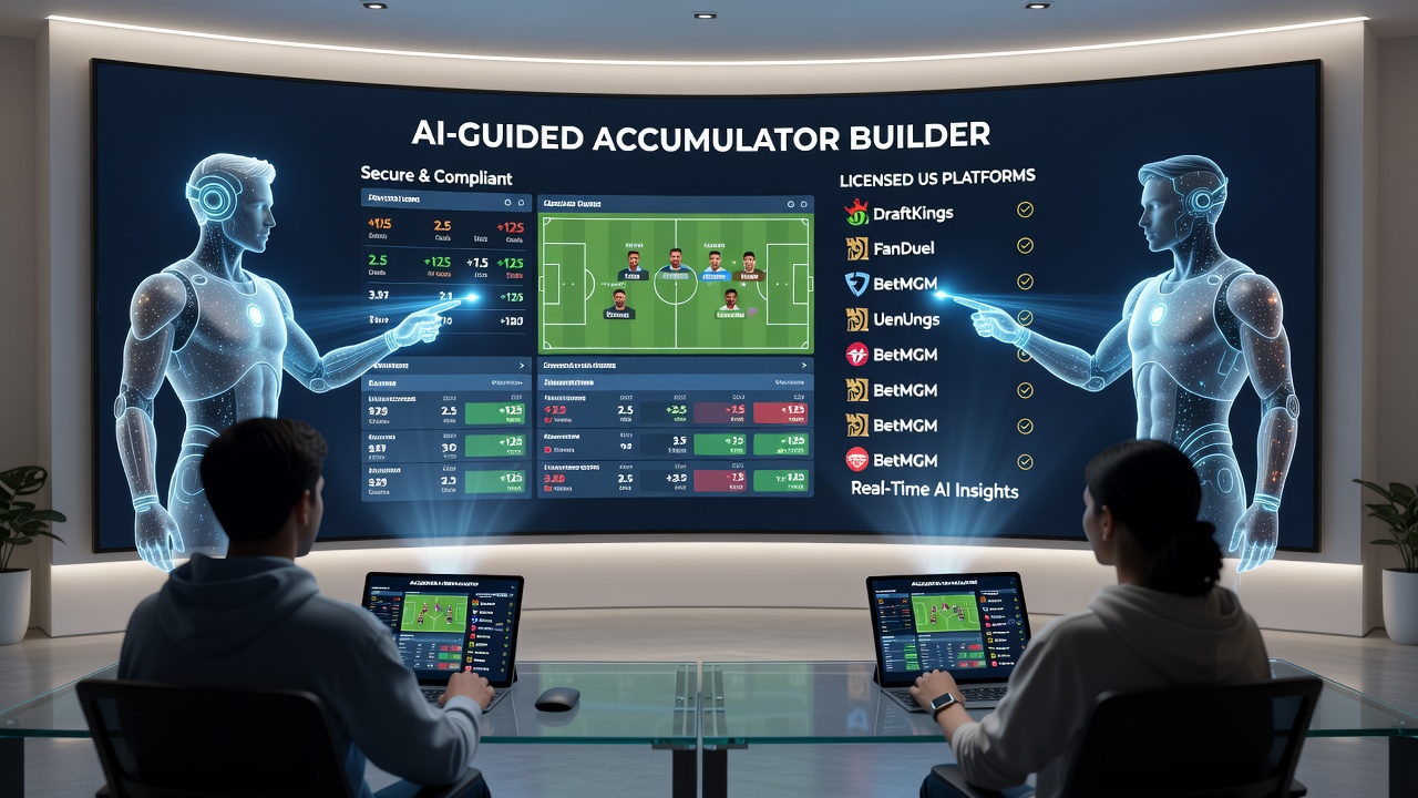 Soccer bettor reviewing AI-generated accumulator options on a mobile device