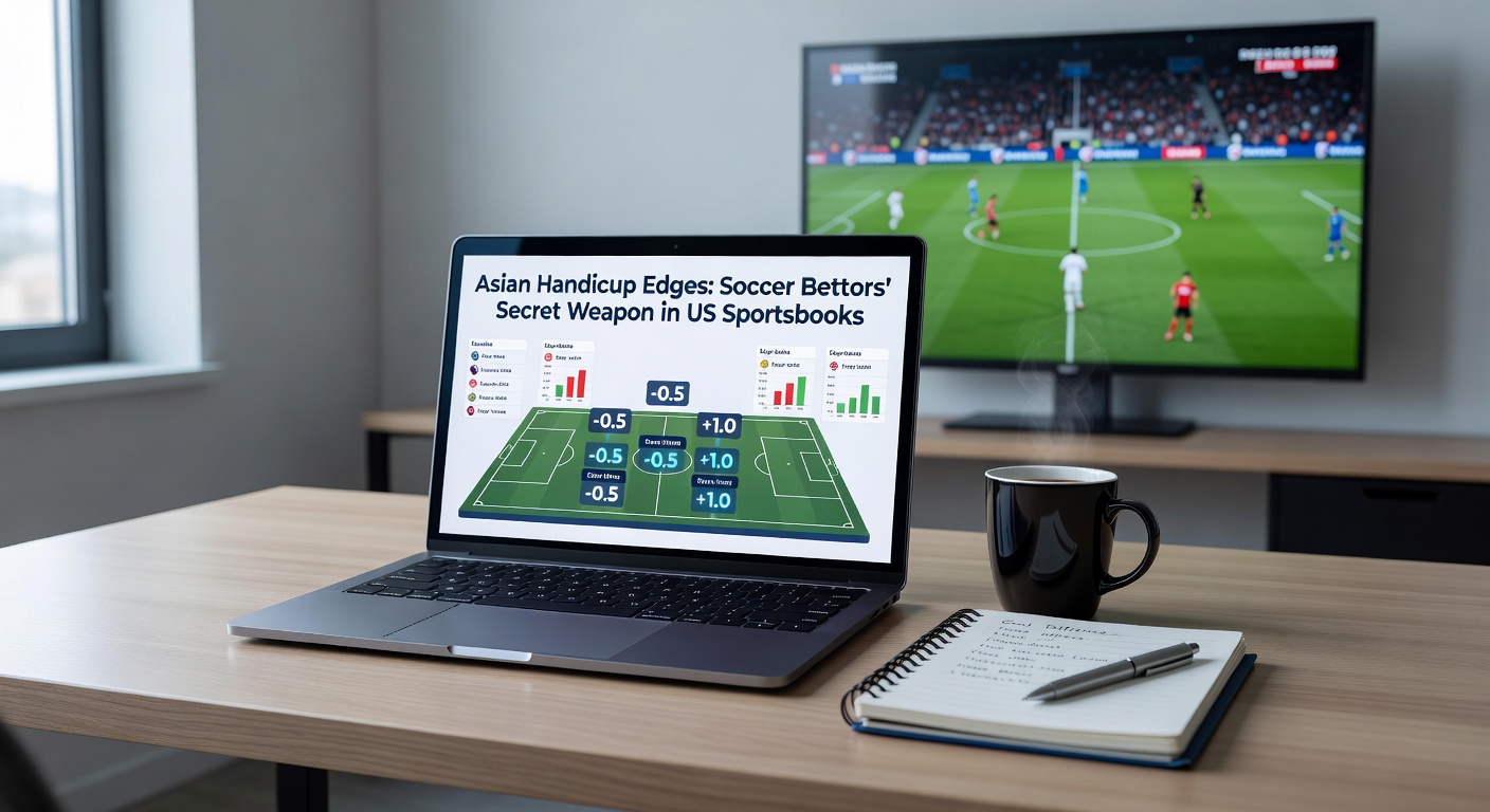 Close-up of a soccer betting slip showing Asian handicap options on a US sportsbook app, emphasizing line variety and odds