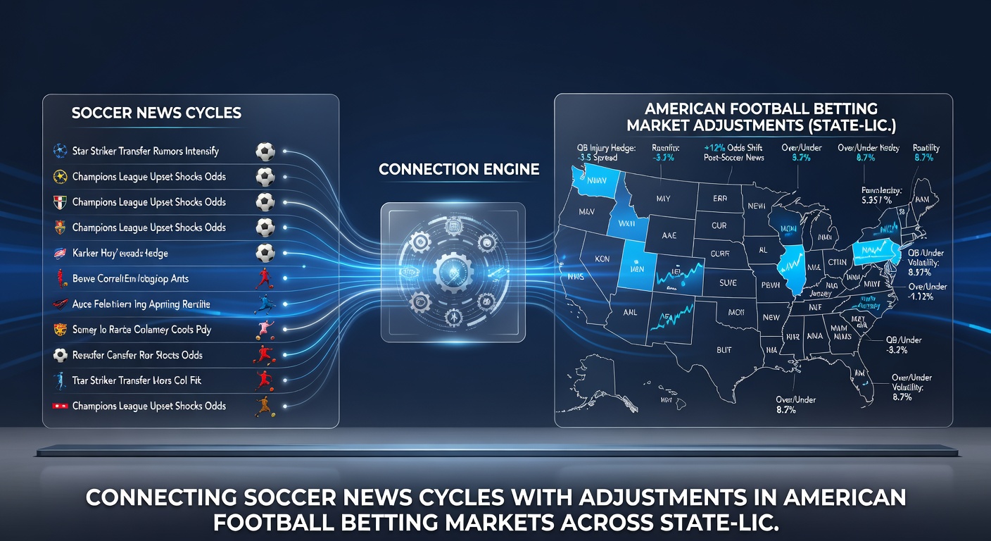 American football betting terminals updating lines while soccer news scrolls in background