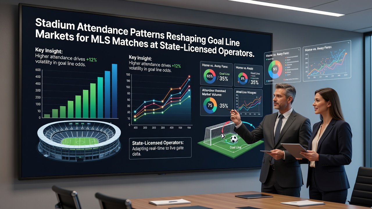 Betting interface showing MLS goal line odds influenced by stadium attendance data