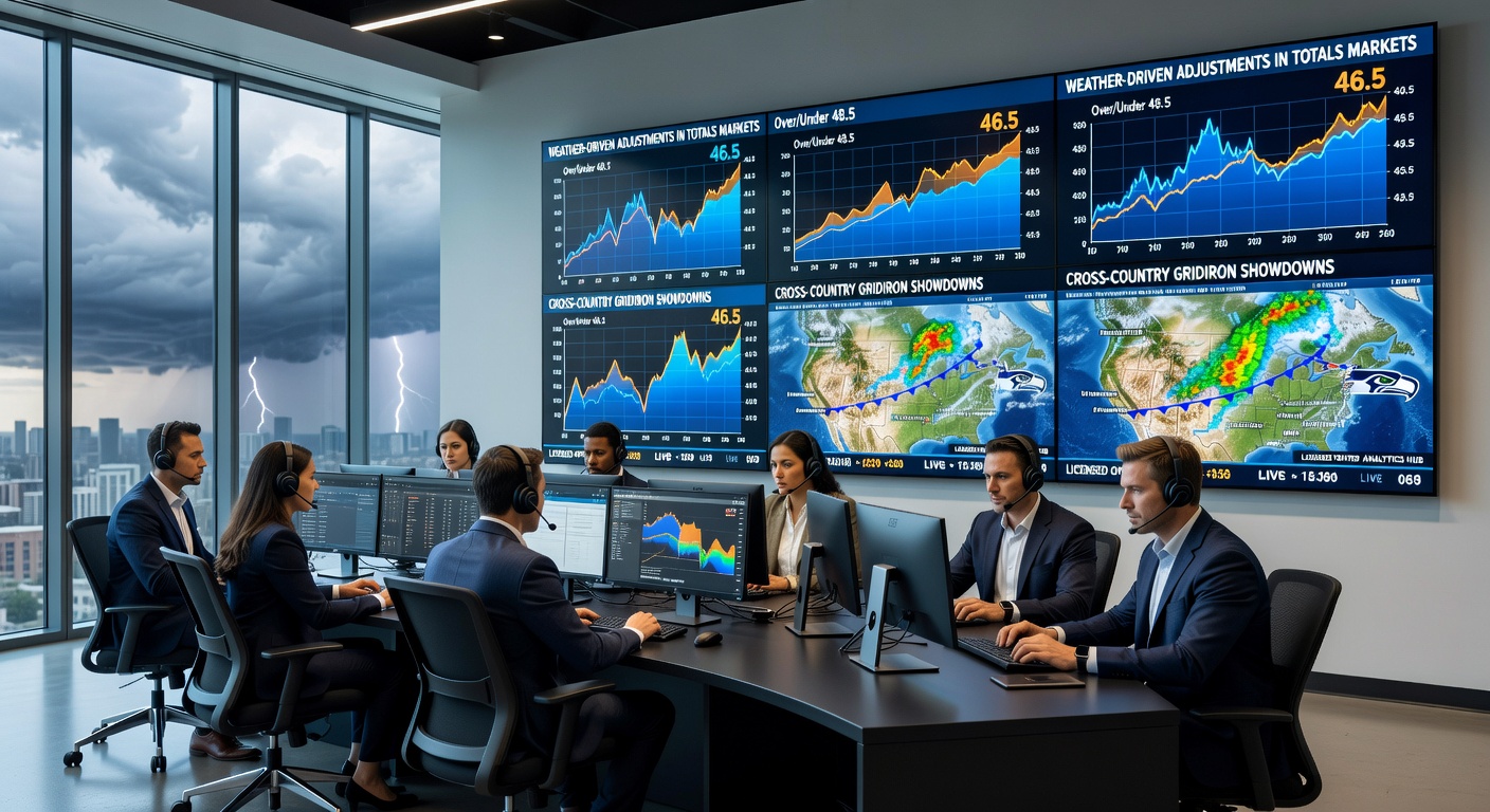 Licensed operators adjusting NFL totals markets based on weather data